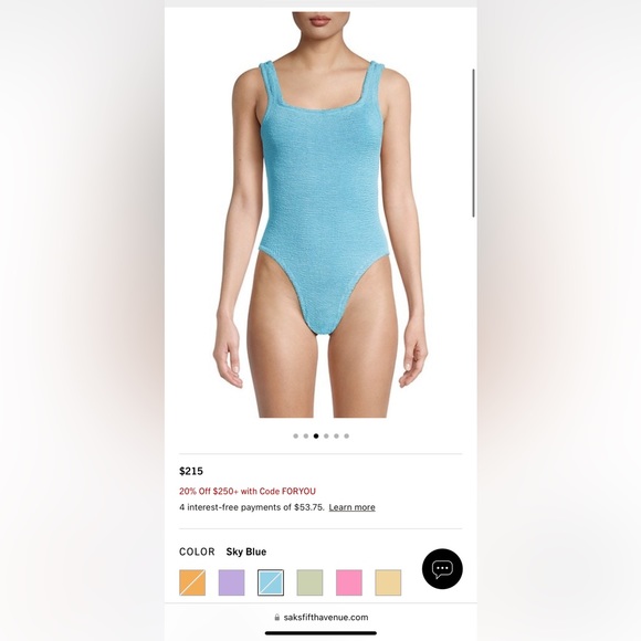 Hunza G Square Neck One-Piece - Sky Blue 💙 - Picture 7 of 7